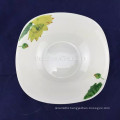 plain white porcelain square bowl